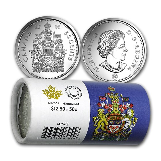 2016 Canada Half Dollar Circulation Coin Roll (20 coins) 2016 Canada Half Dollar Circulation Coin Roll (20 coins)